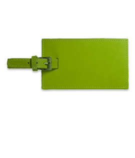 Debossed Whitney Leather Luggage Tag - Color: Green Lime