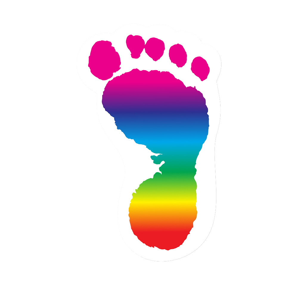 Full Color Re-Stick-It 2 in. x 3.125 in. Right Foot Shaped Reusable Decal-default