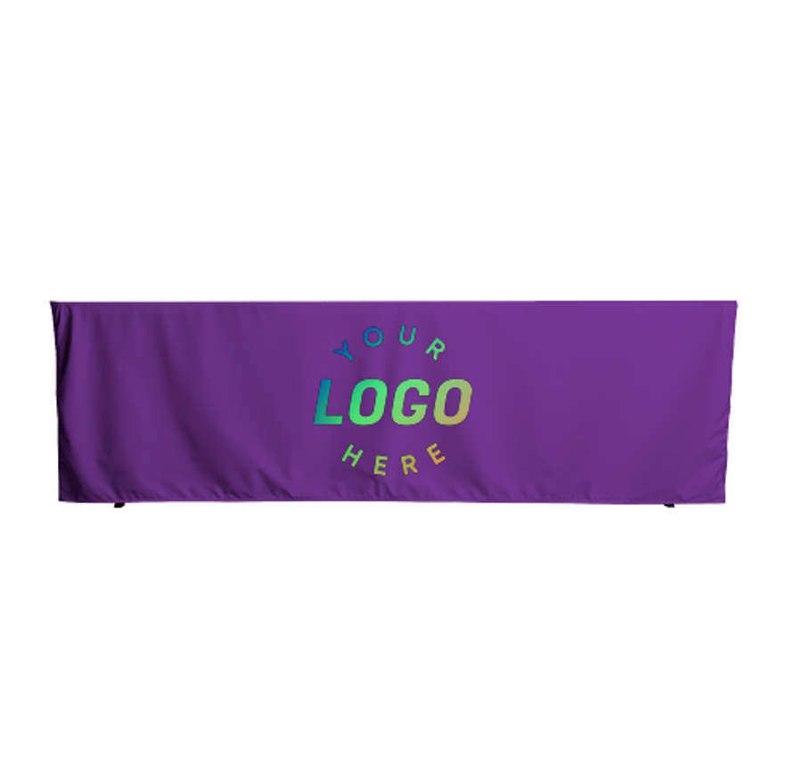 Full Color 8' Fitted Throw Tablecloth in Team Purple