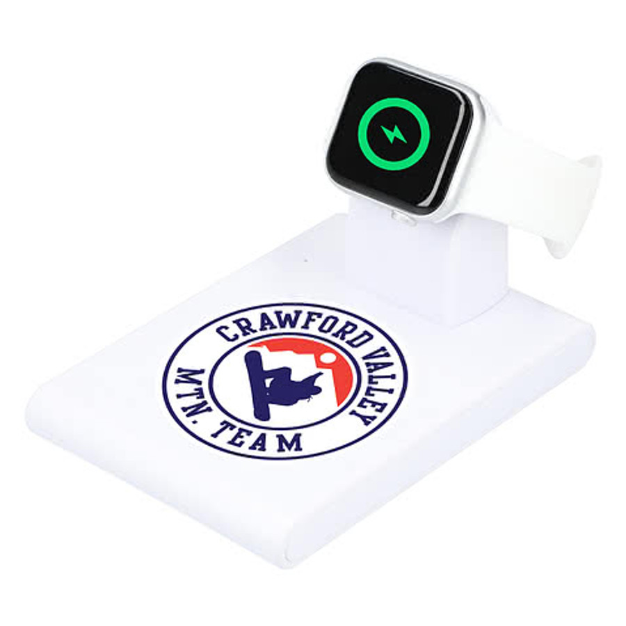 Full Color Mate Wireless Charging Pad and iWatch Holder in White