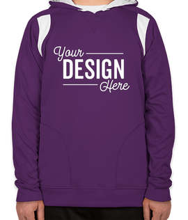 Team 365 Contrast Performance Pullover Hoodie - Color: Sport Purple / White
