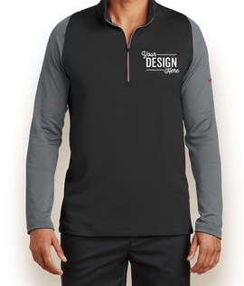 Nike Dri-FIT Stretch Quarter Zip Pullover - Color: Black / Dark Grey / Gym Red