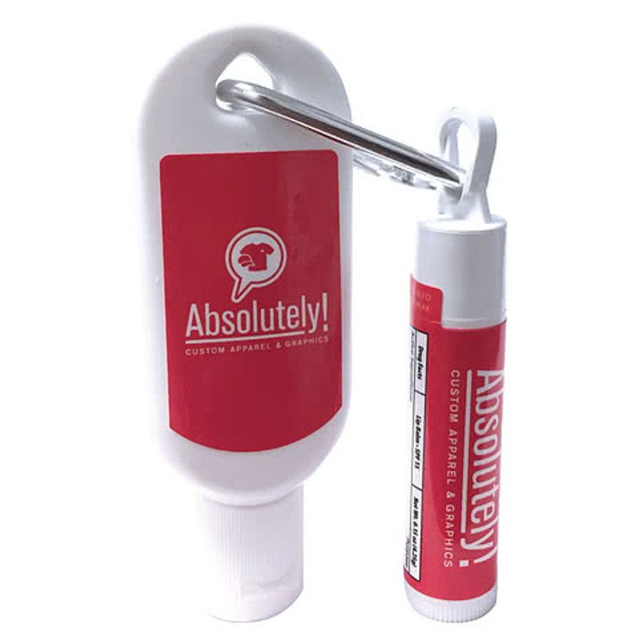 Full Color 1 oz. SPF 30 Sunscreen and SPF 15 Lip Balm with Carabiner in Natural
