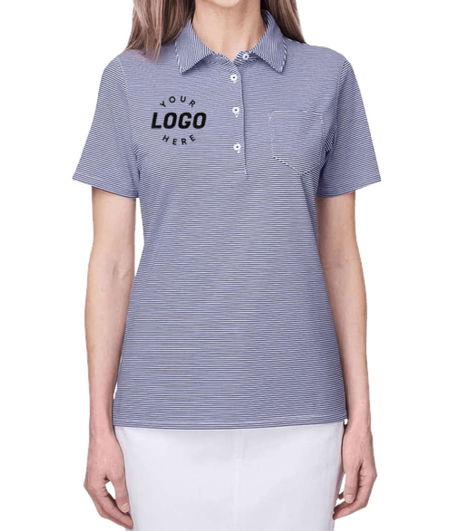 Vineyard Vines Women's Fanshell UPF 50+ Performance Polo in Deep Bay/White Cap