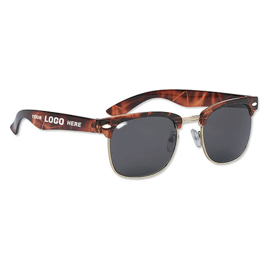 Panama Retro Browline Sunglasses in White