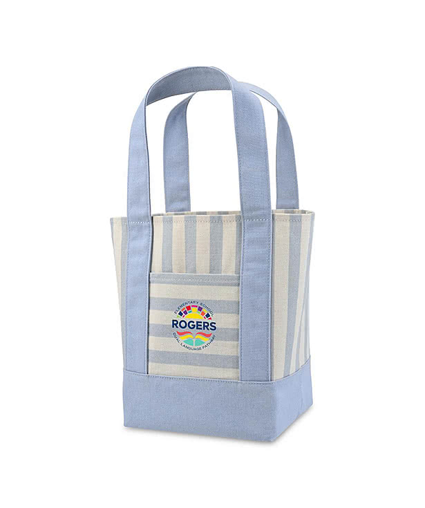 Mini Striped Cotton Canvas Tote Bag