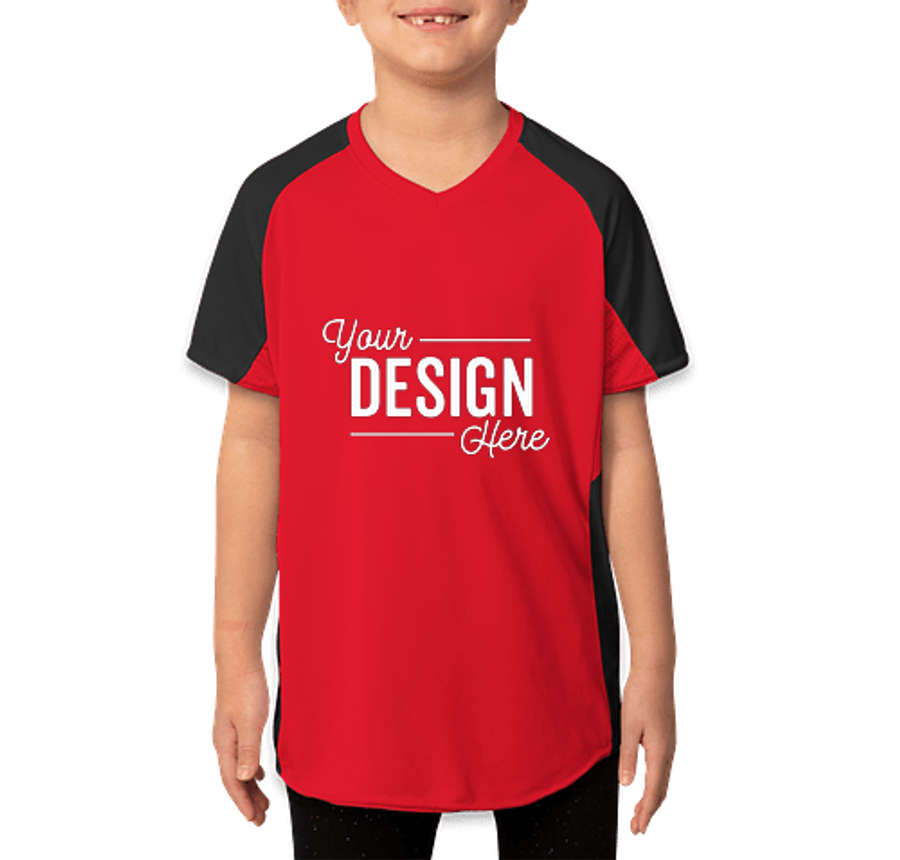 Augusta Youth Girls Cutter Jersey in Red / Black