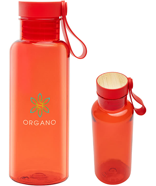 Full Color 20 oz. Cade Recycled Water Bottle with Bamboo Accent Lid