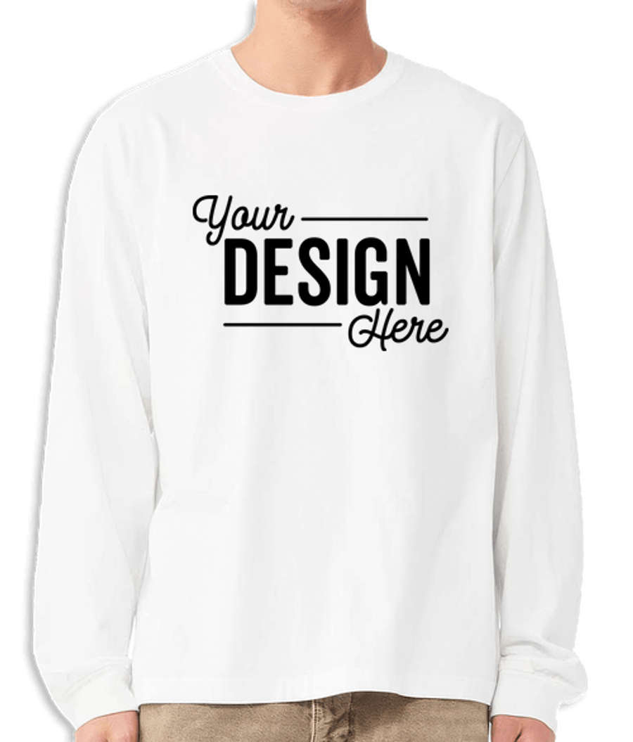 Bella + Canvas Heavyweight Garment-Dyed Long Sleeve T-shirt in White