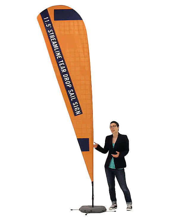 Full Color 11.5' Streamline Teardrop Flag with Ground Spike