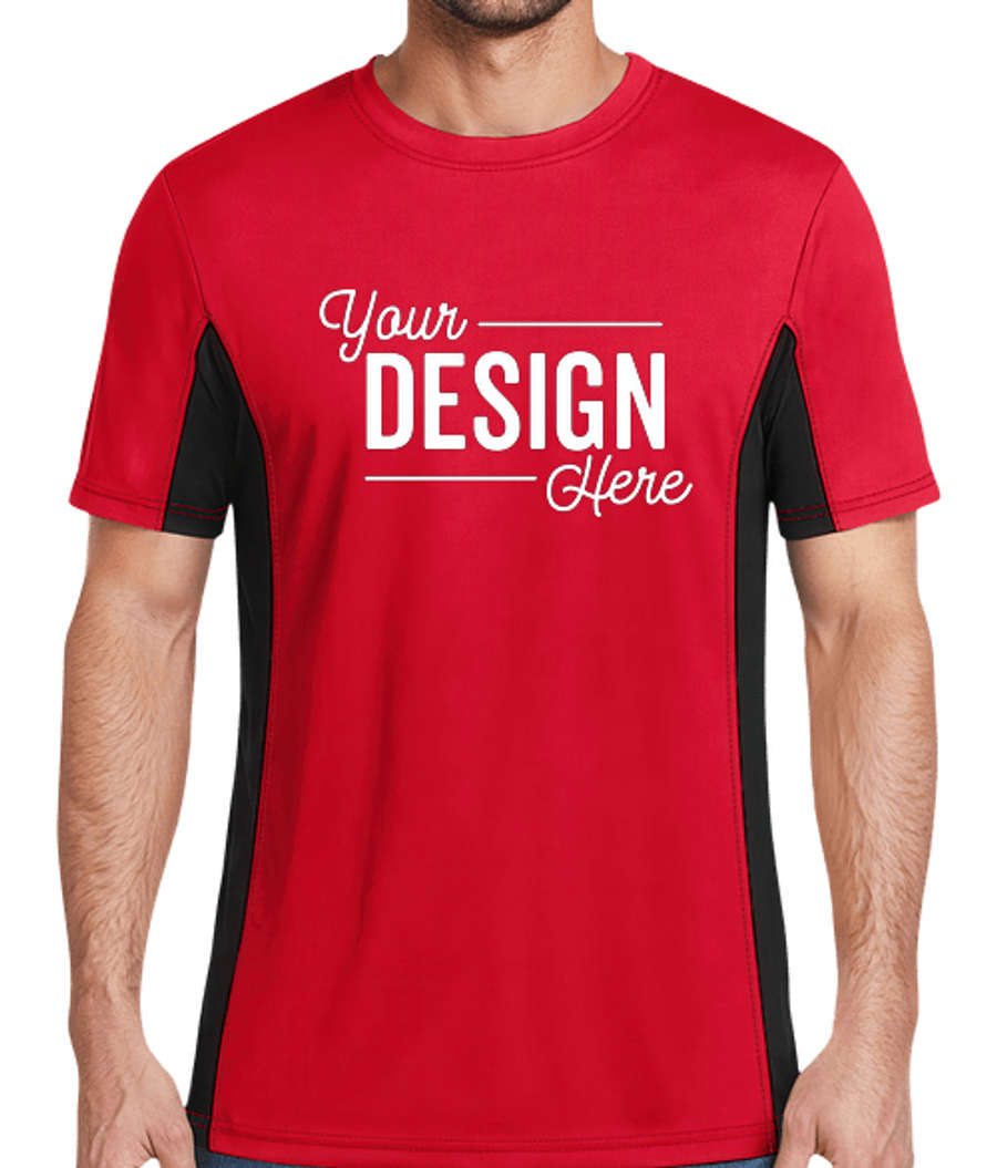 Blue Generation Colorblock BLU-X-DRI Performance Shirt in Red / Black