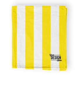 Port Authority Midweight Embroidered Cabana Stripe Beach Towel - Color: Sunflower Yellow
