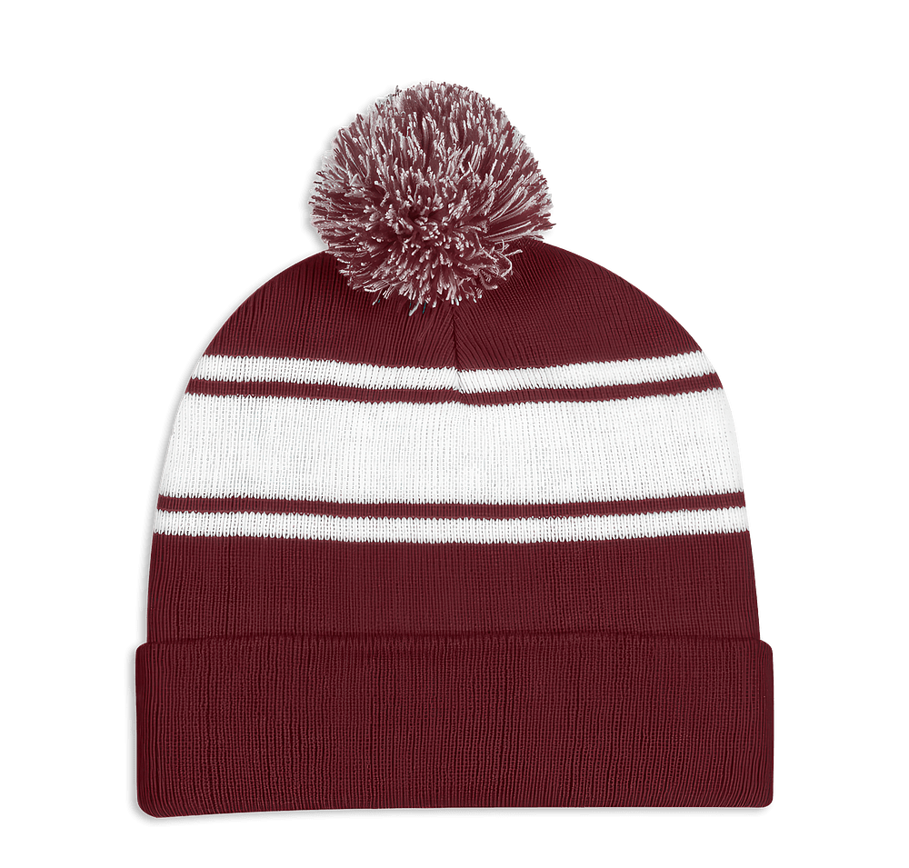 Two-Tone Pom Pom Knit Beanie-default