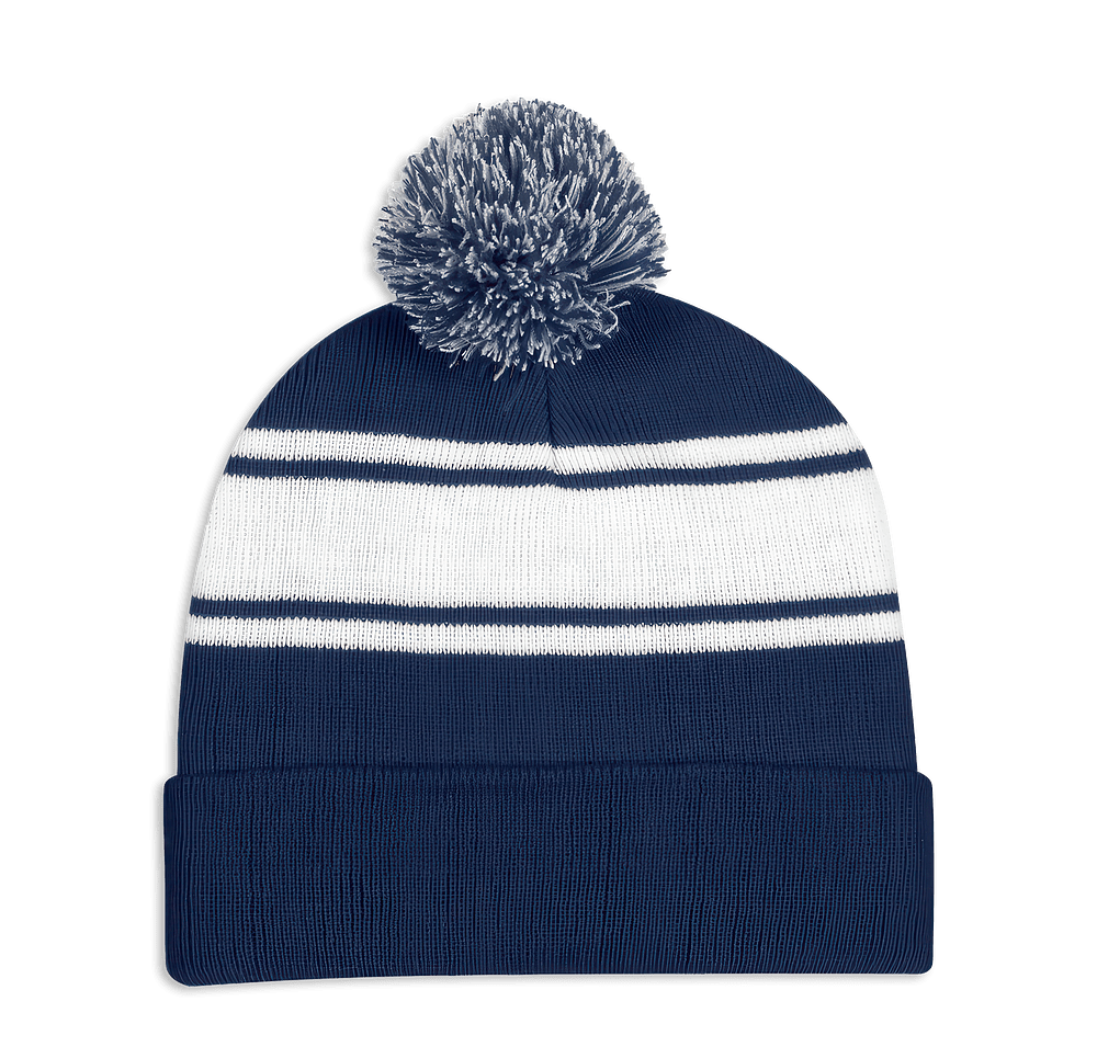 Two-Tone Pom Pom Knit Beanie-default