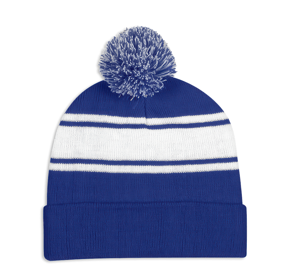 Two-Tone Pom Pom Knit Beanie-default