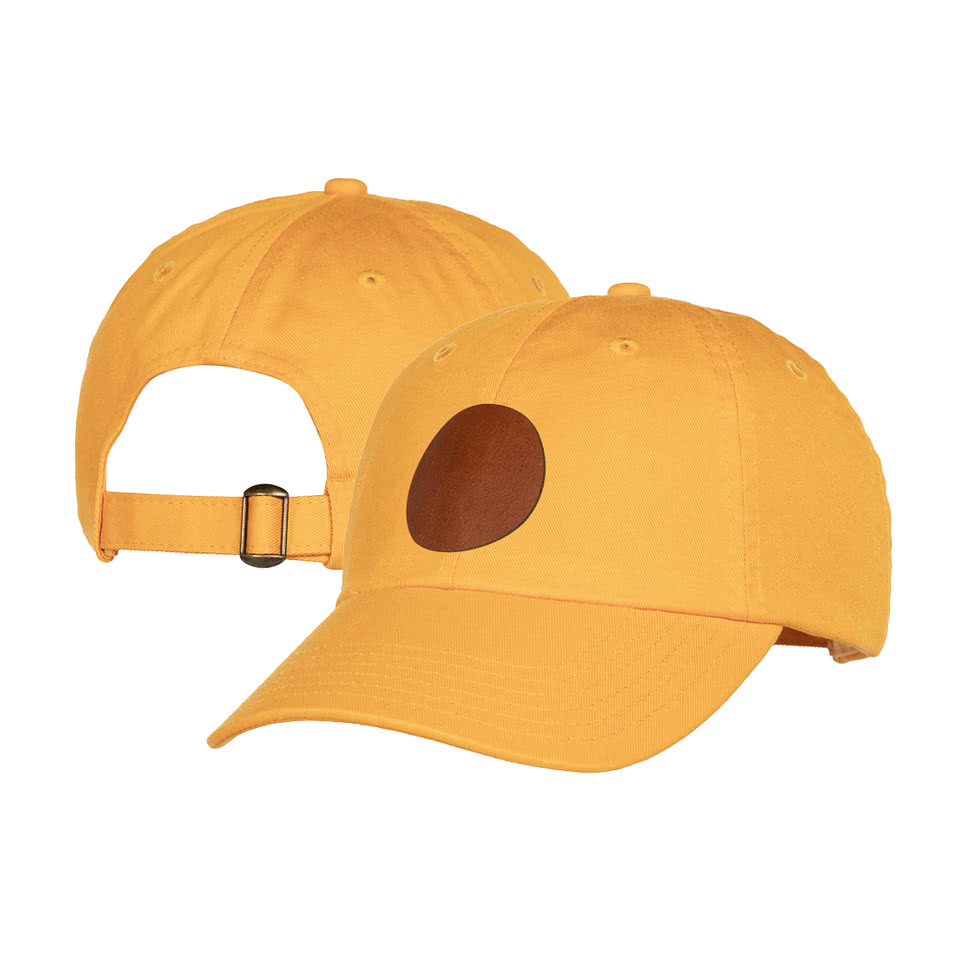 Valucap Bio-Washed Hat - Circle Faux Leather Patch - Laser Engraved