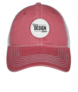 Ahead Circle Patch Trucker Hat - Color: Red / White