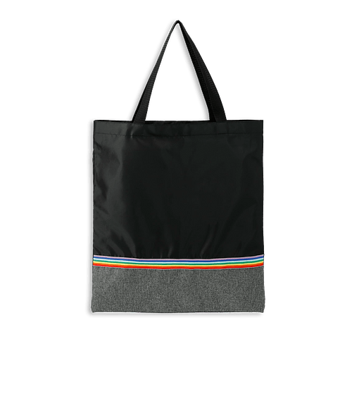 Rainbow Recycled Convention Tote Bag in Black