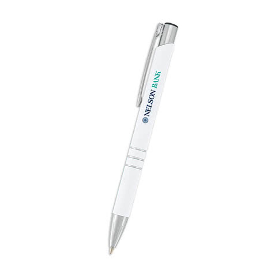 Full Color Softex Dash Aluminum Pen (black ink) in White