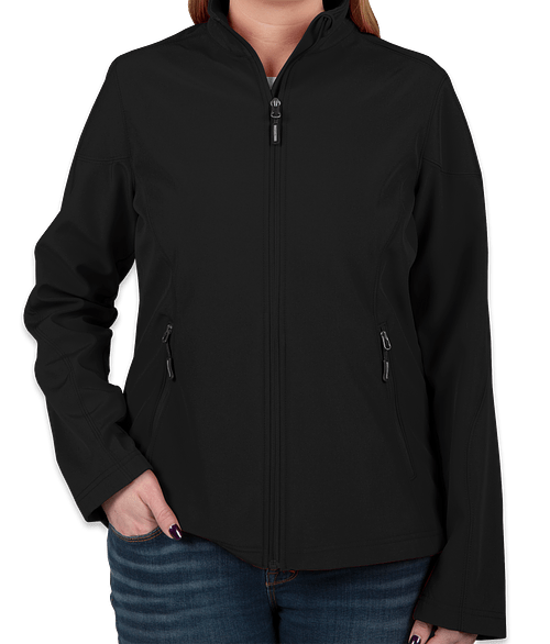 Core 365 Women's Fleece Lined Soft Shell Jacket - Printed in Black