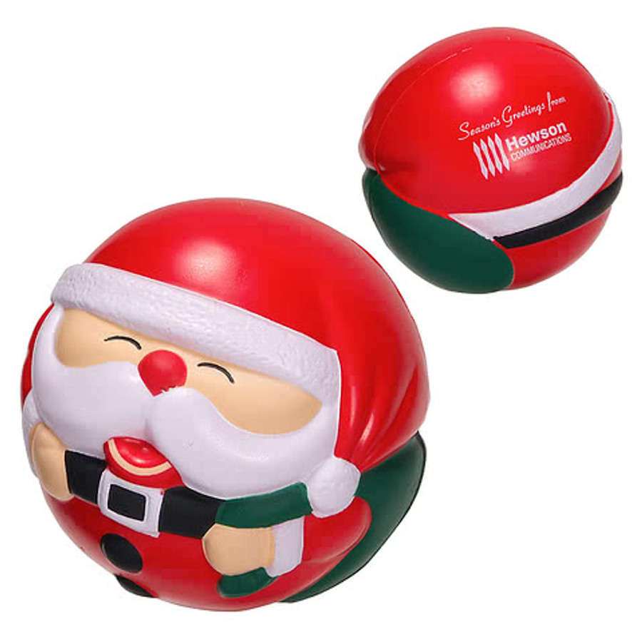 Santa Claus Ball Stress Reliever in Red/Green/White