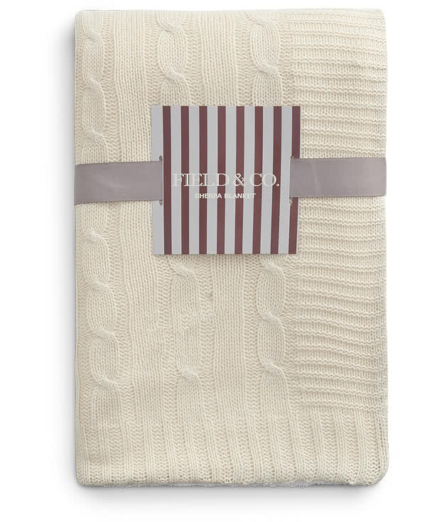 Field & Co. Cable Knit Sherpa Blanket