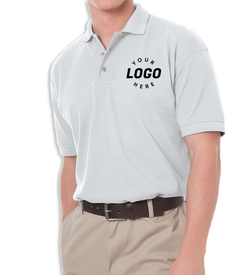 Blue Generation Cotton Pique Polo - Printed in White