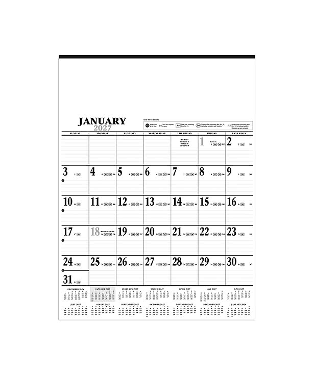 Large Contractor Wall Calendar