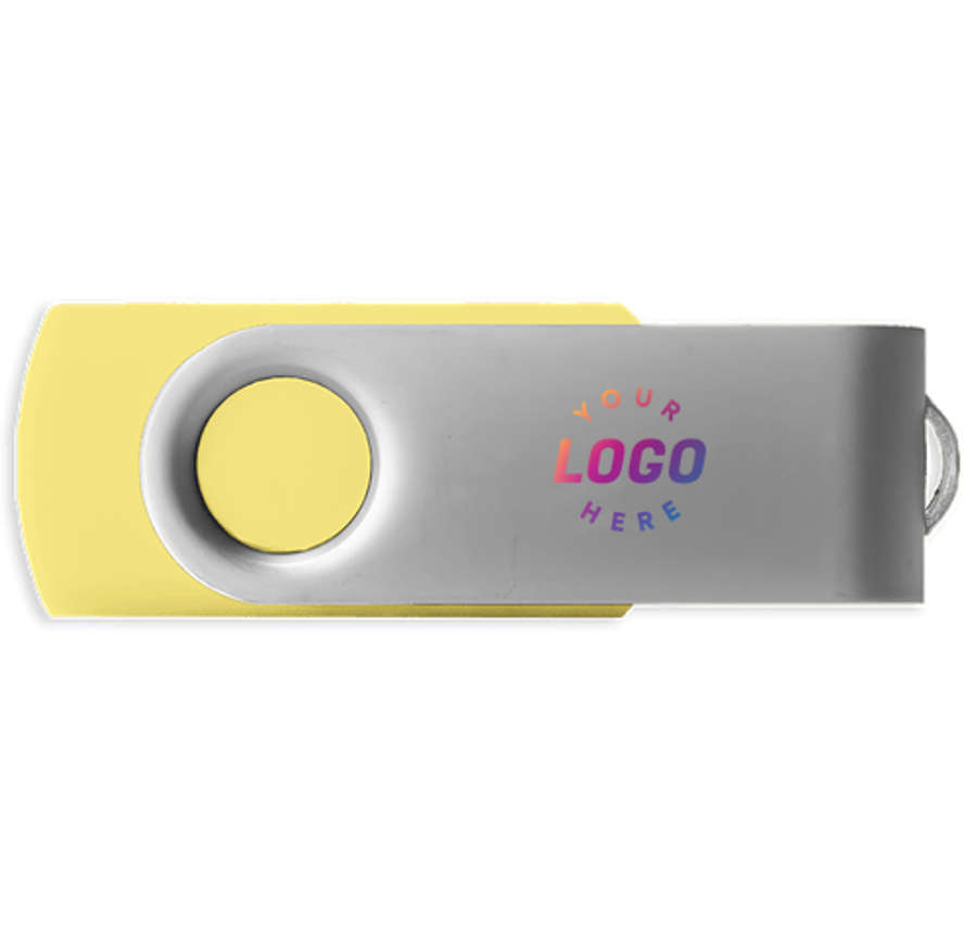 Full Color Silver Swivel Type-C USB Flash Drive 8GB in Yellow
