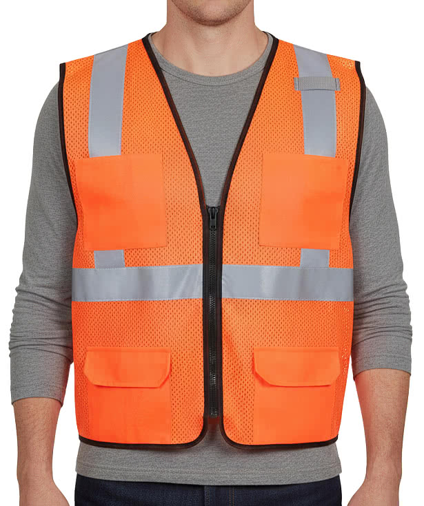 Kishigo Class 2 6-Pocket Mesh Safety Vest