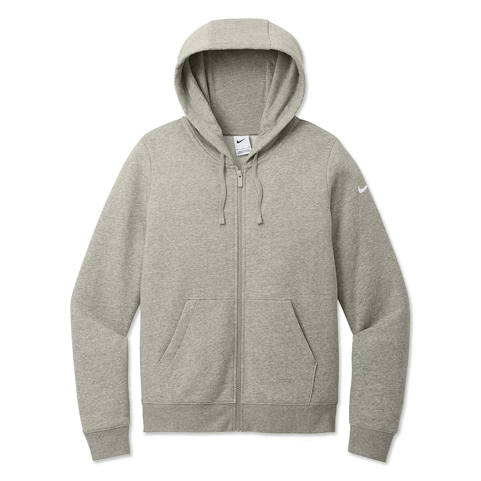 Nike Women's Club Fleece Sleeve Swoosh Zip Hoodie