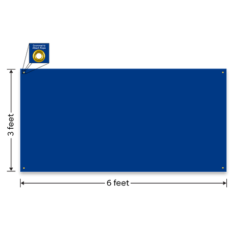Full Color 6' x 3' Vinyl Banner - Color: Royal Blue