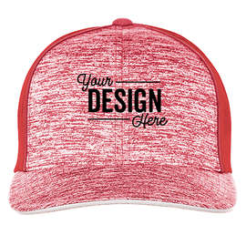 Pacific Headwear Aggressive Heather Trucker Hat - Color: Red / Red