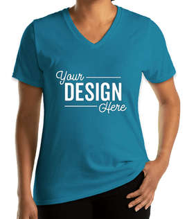Port & Company Women's Core Cotton V-Neck T-shirt - Color: Sapphire