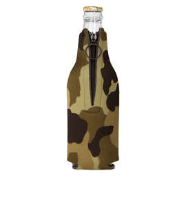Foldable Foam Zipper Bottle Cooler - Color: Tan Camo