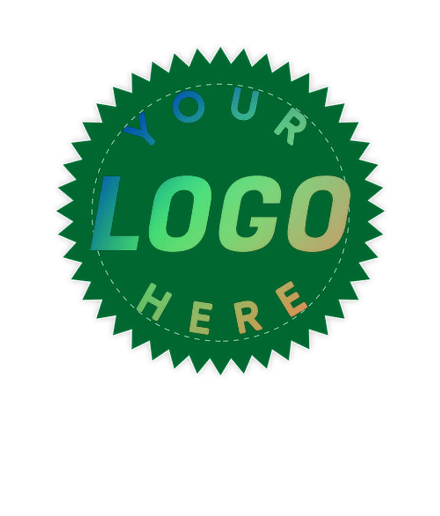 Full Color 2" Starburst Roll Labels (Roll of 500) in Kelly Green
