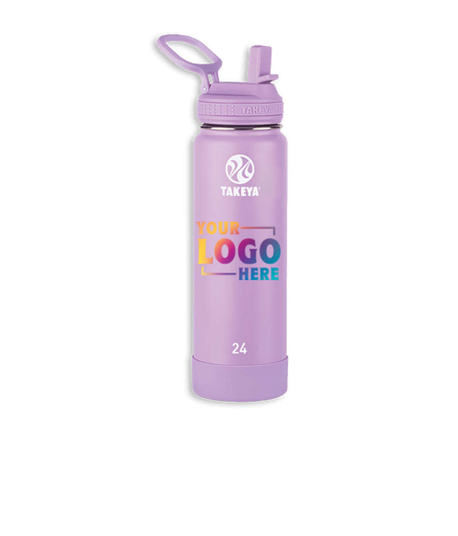 Takeya Full Color 24 oz. Actives Stainless Steel Flip Straw Water Bottle in Lilac