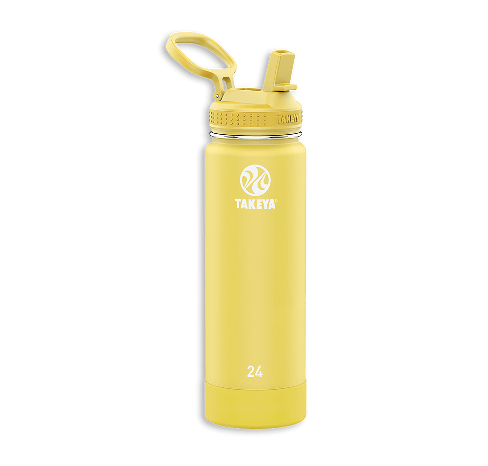 Takeya Laser Engraved 24 oz. Actives Stainless Steel Flip Straw Water Bottle-default