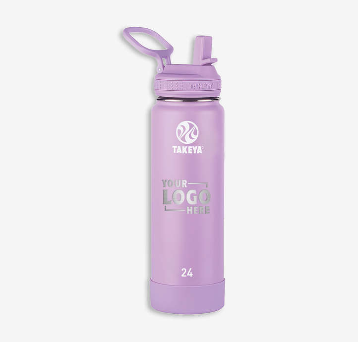 Takeya Laser Engraved 24 oz. Actives Stainless Steel Flip Straw Water Bottle-default
