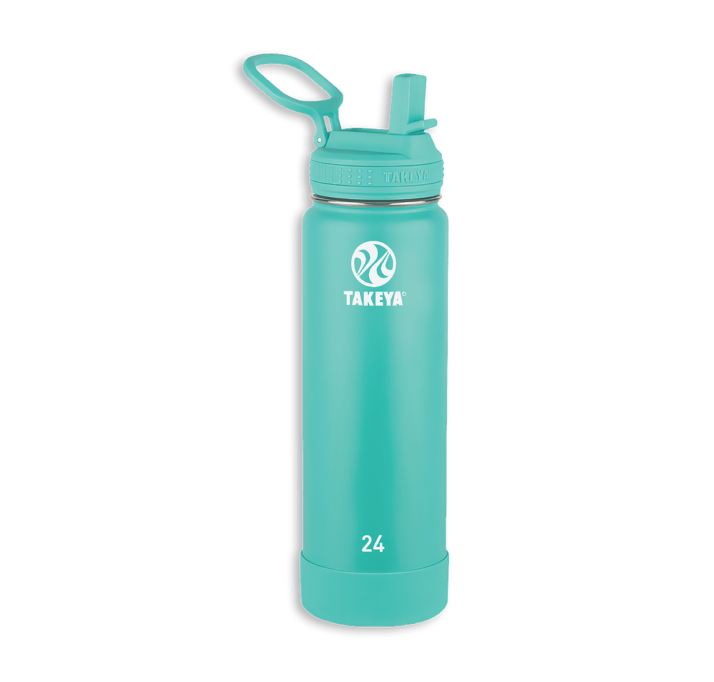 Takeya Laser Engraved 24 oz. Actives Stainless Steel Flip Straw Water Bottle-default