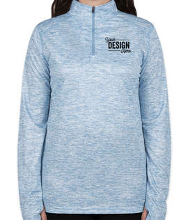 Badger Women's Heather Quarter Zip Performance Shirt - Color: Columbia Blue