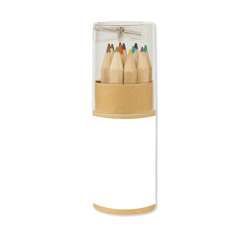 Full Color 12-Piece Colored Pencil Tube Set with Sharpener-default