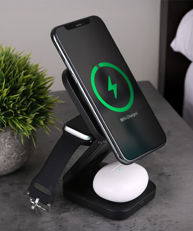 Full Color Trifecta 3-in-1 Wireless Charging Phone Stand