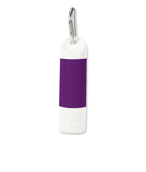 Full Color 2 oz. SPF 30 Sunscreen with Carabiner in Team Purple