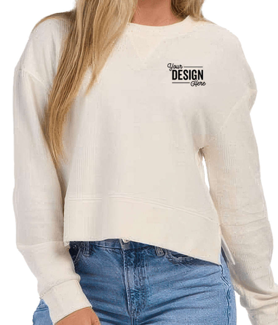Boxercraft Women’s Boxy Cropped Crewneck Sweatshirt in Natural
