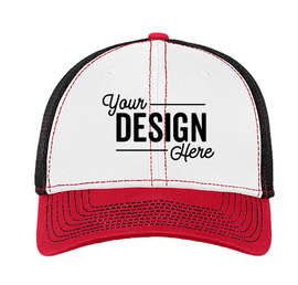New Era 39THIRTY Contrast Stitch Stretch Fit Mesh Hat - Color: White / Scarlet / Black