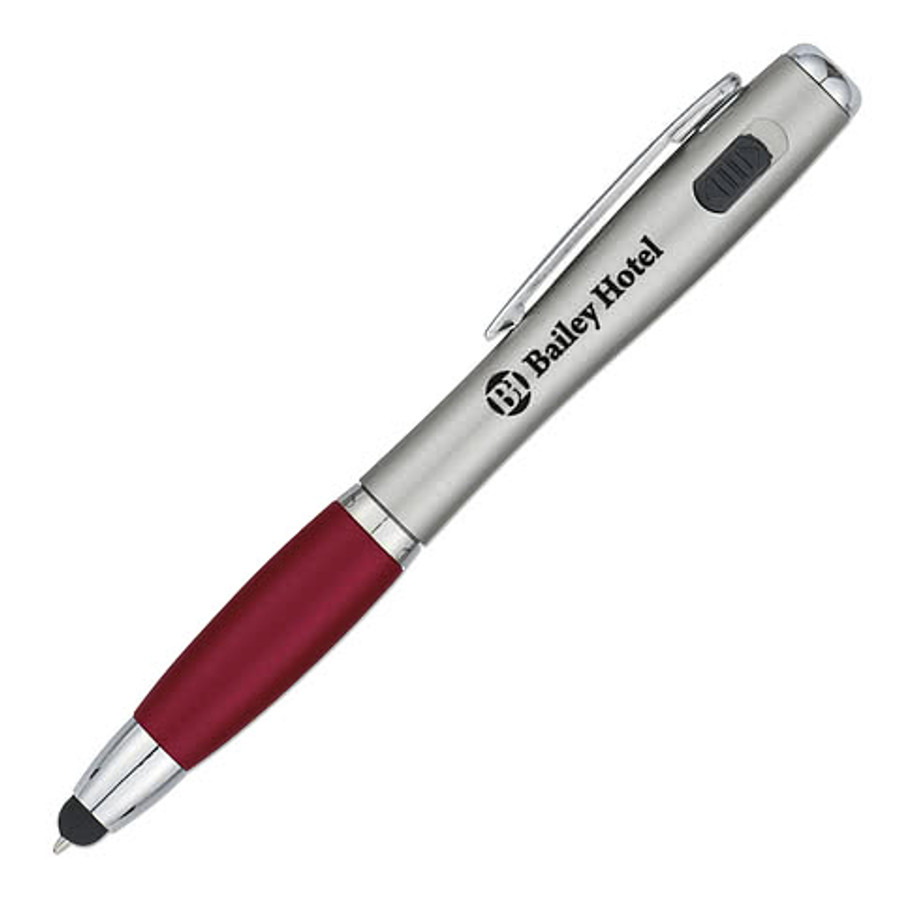 Trio LED Light Stylus Pen (black ink) in Purple