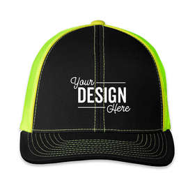 Pacific Headwear Snapback Trucker Hat - Color: Black / Neon Green