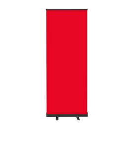Full Color 31.5" x 83.5" Economy Retractable Banner Kit - Color: Red / Black