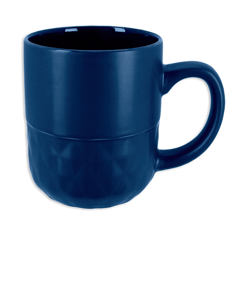 16 oz. Coffee Mug with Facet Texture in Navy
